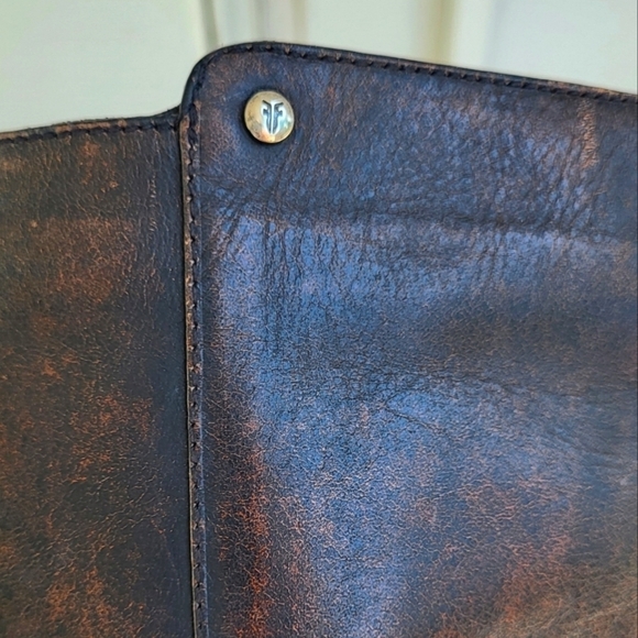 Frye Knee High Leather Back Zip Distressed Riding Boot - Picture 12 of 14